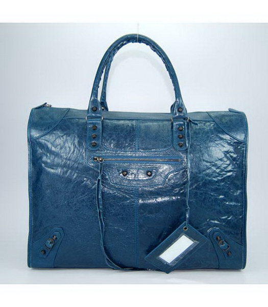 Balenciaga Giant Work Grande Bag in Sapphire Blue agnello